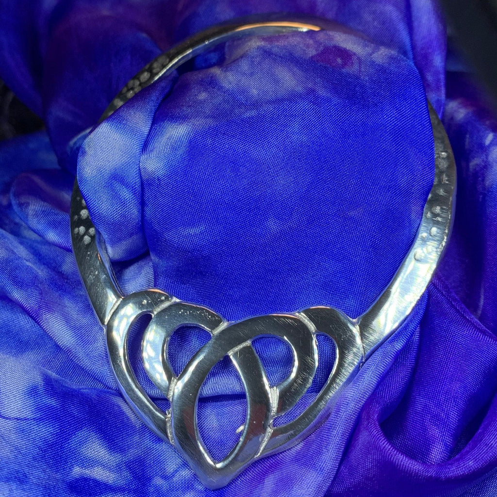 Pewter Celtic Heart Scarf Ring - Handmade in Scotland