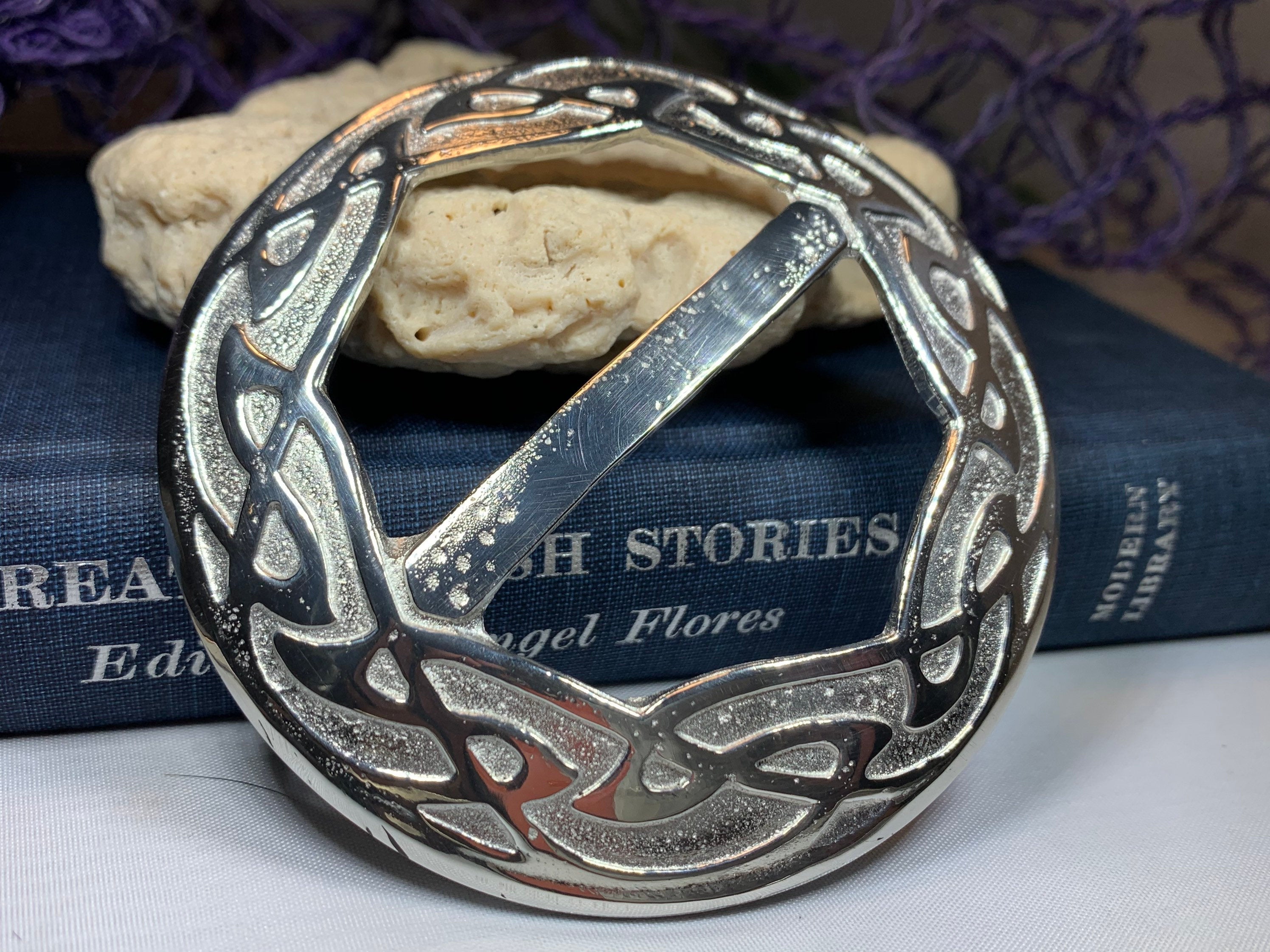 Large Celtic Knot Scarf Ring - Handmade in Scotland