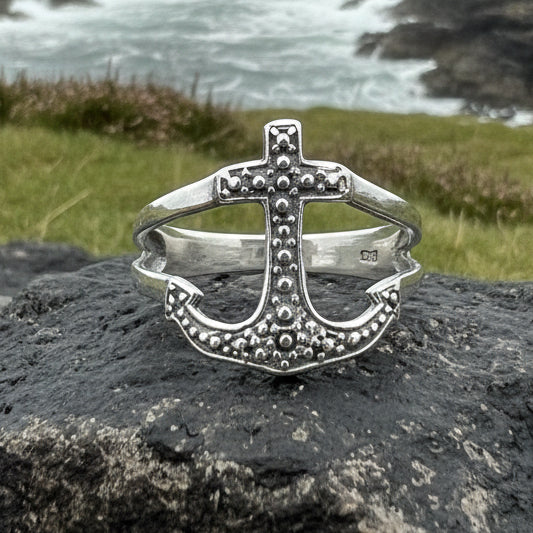 Hope Anchor Ring in Sterling Silver