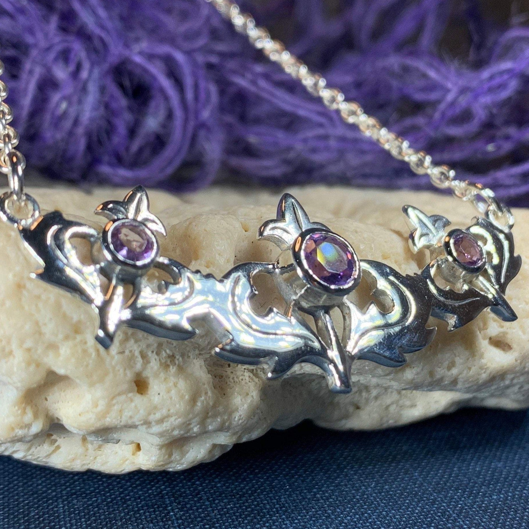 Inverness Thistle Amethyst Necklace