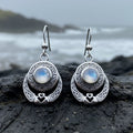 Tess Irish Claddagh Moonstone Earrings