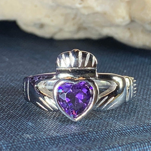 Amethyst Irish Claddagh Ring