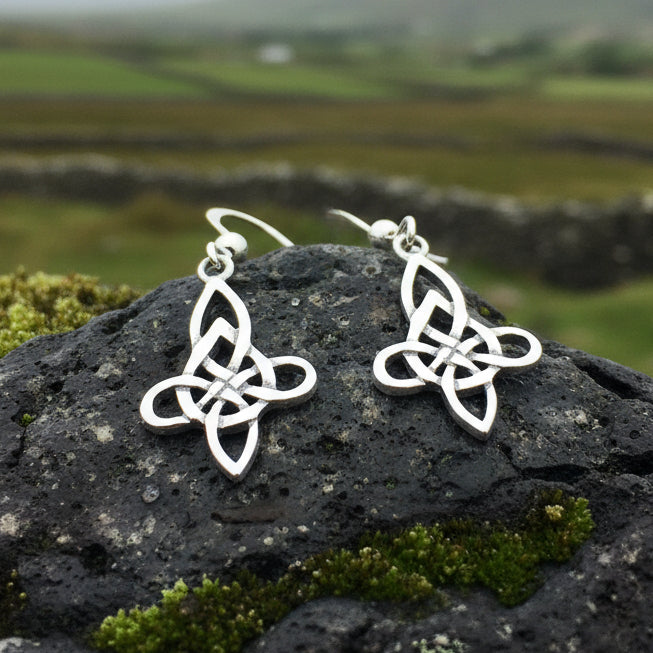 Eve Celtic Knot Earrings in Sterling Silver