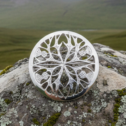 Scottish Thistle Pewter Brooch - Handmade in Scotland