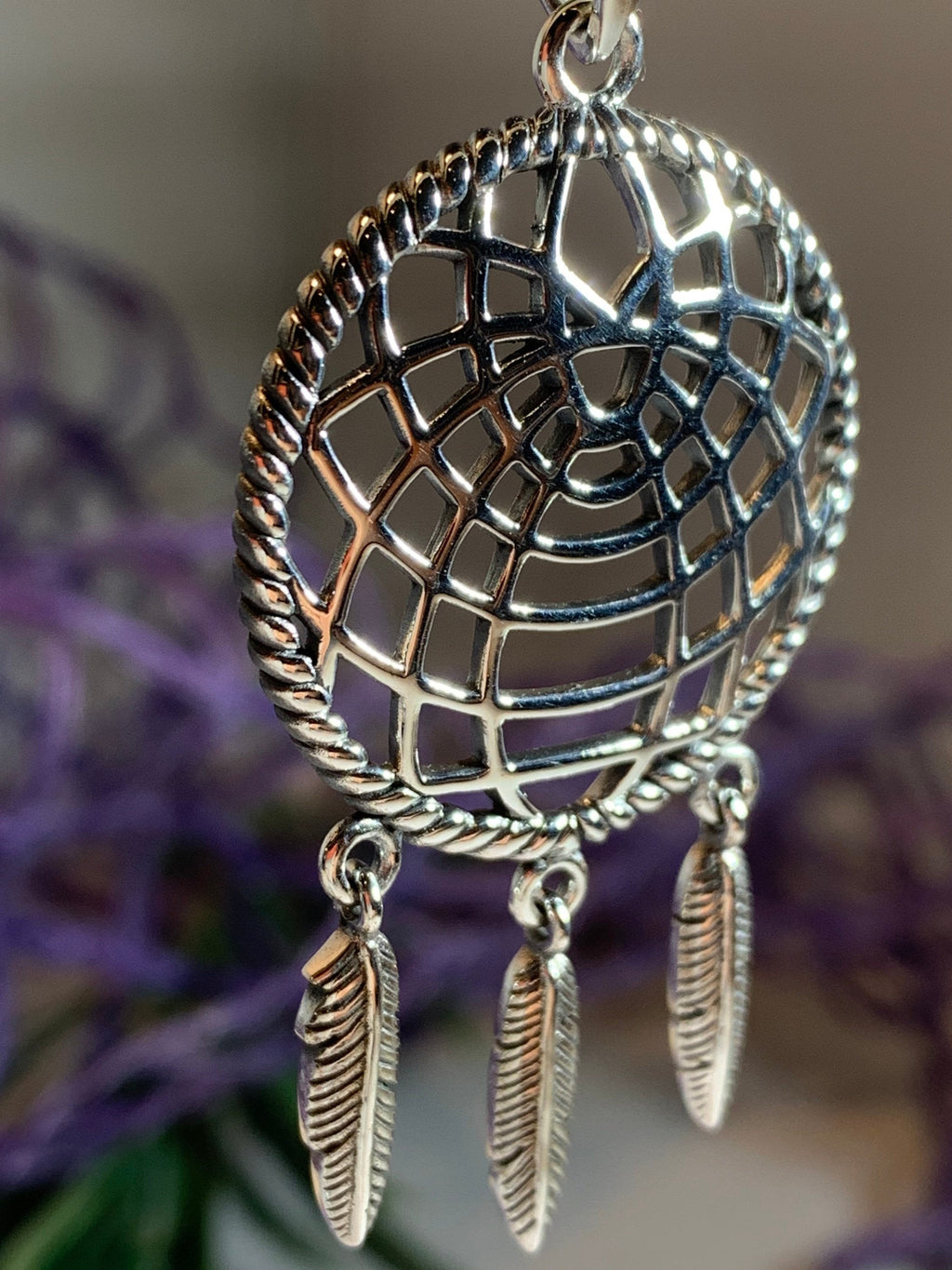 Dreamcatcher Necklace in Sterling Silver