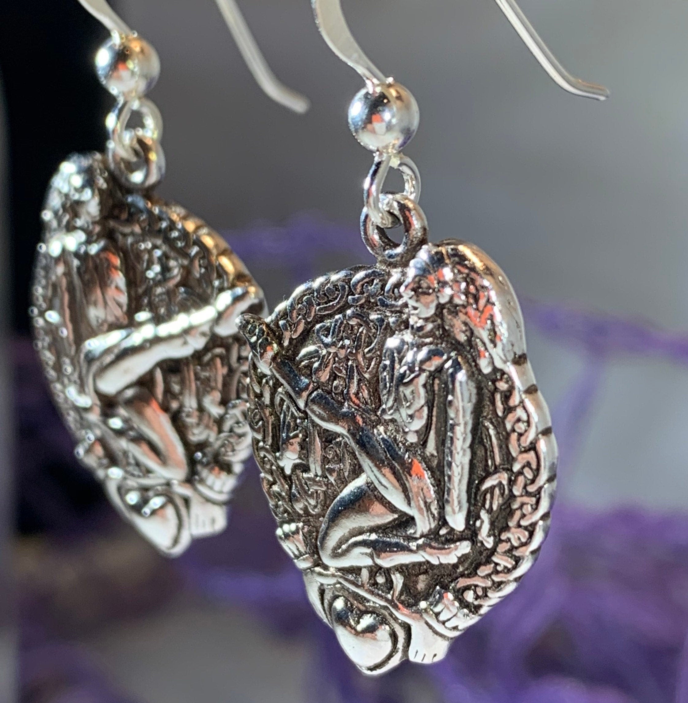 Celtic Irish Dancer Earrings in Sterling Silver