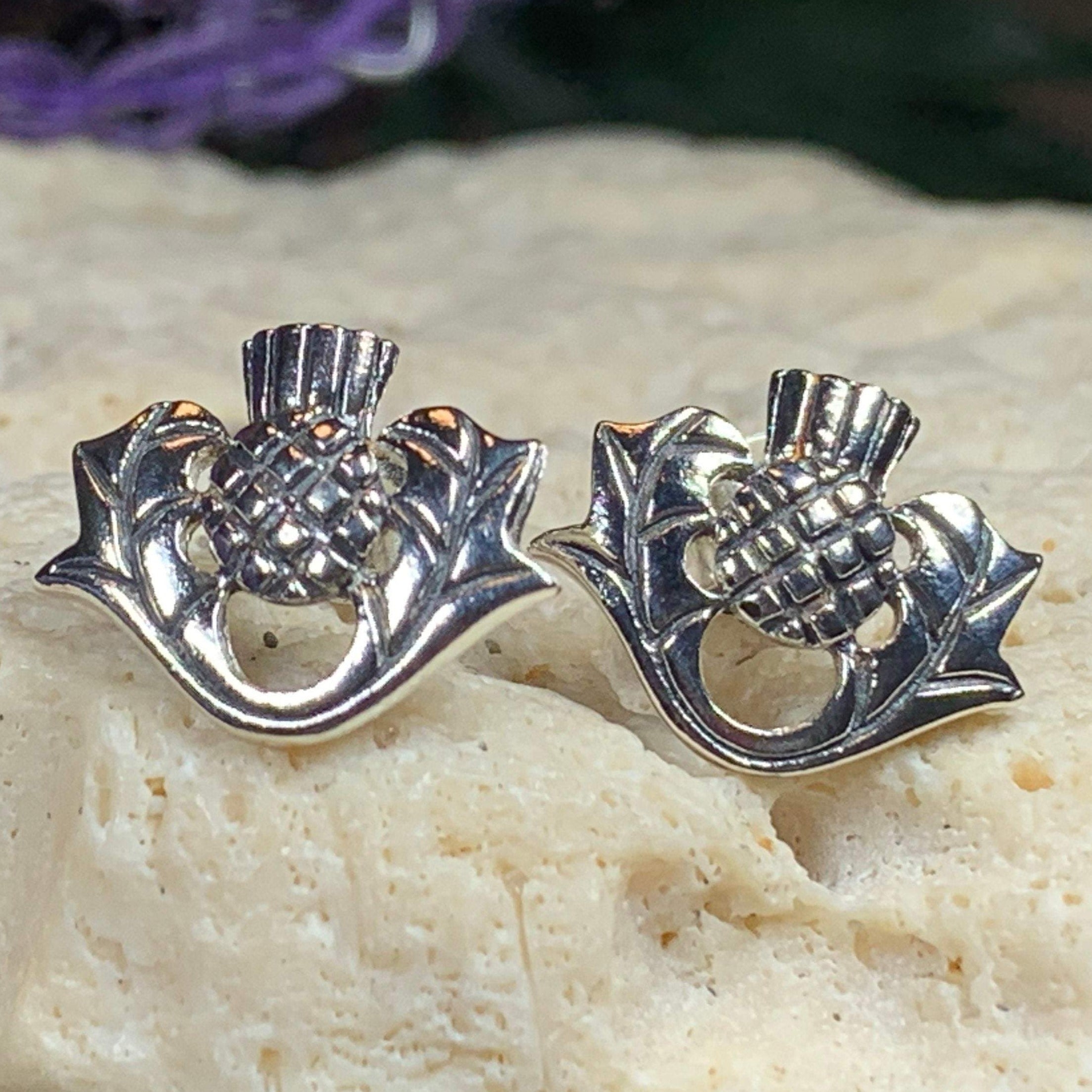 Invergarry Scottish Thistle Flower Earrings