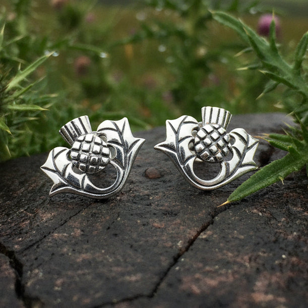 Invergarry Scottish Thistle Flower Earrings