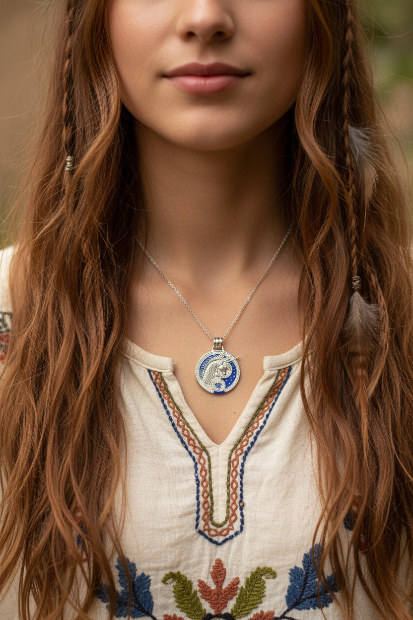 Celtic Unicorn Necklace in Sterling Silver