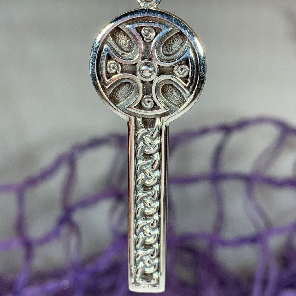 Canice Celtic Cross Necklace in Sterling Silver