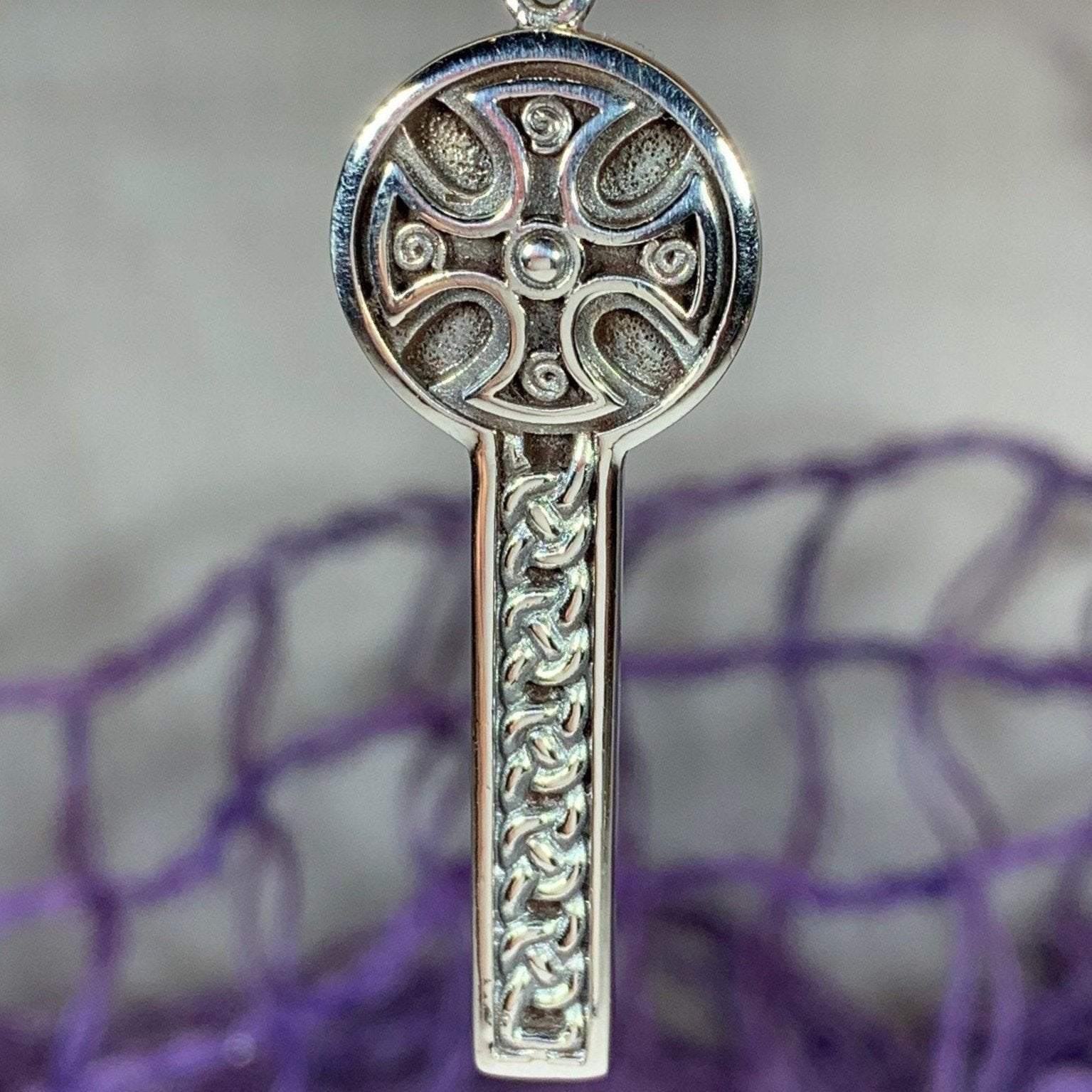 Canice Celtic Cross Necklace in Sterling Silver