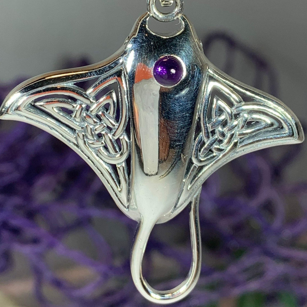 Celtic Manta Ray Necklace in Sterling Silver