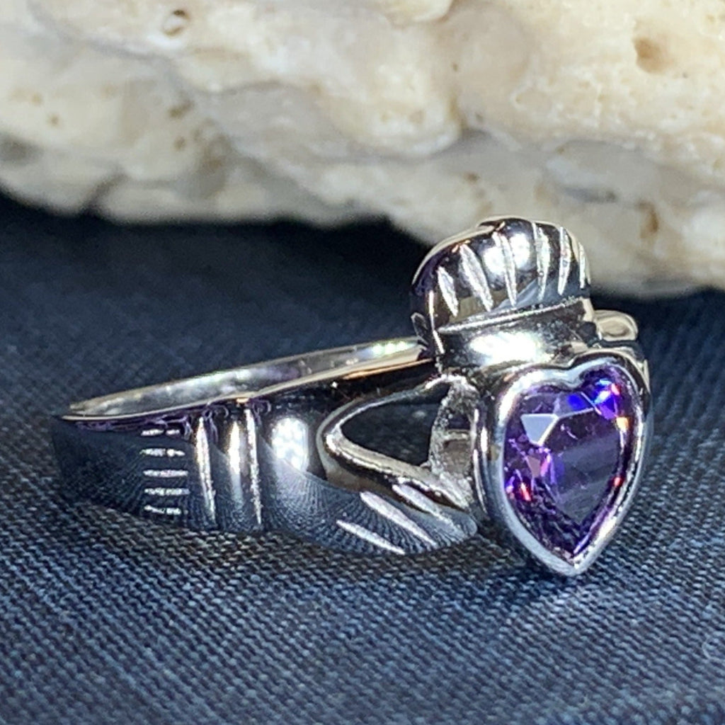 Amethyst Irish Claddagh Ring