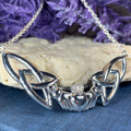 Irish Claddagh Lasting Love Necklace in Sterling Silver