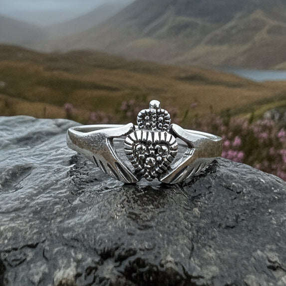 Donegal Irish Claddagh Ring with Sterling Silver