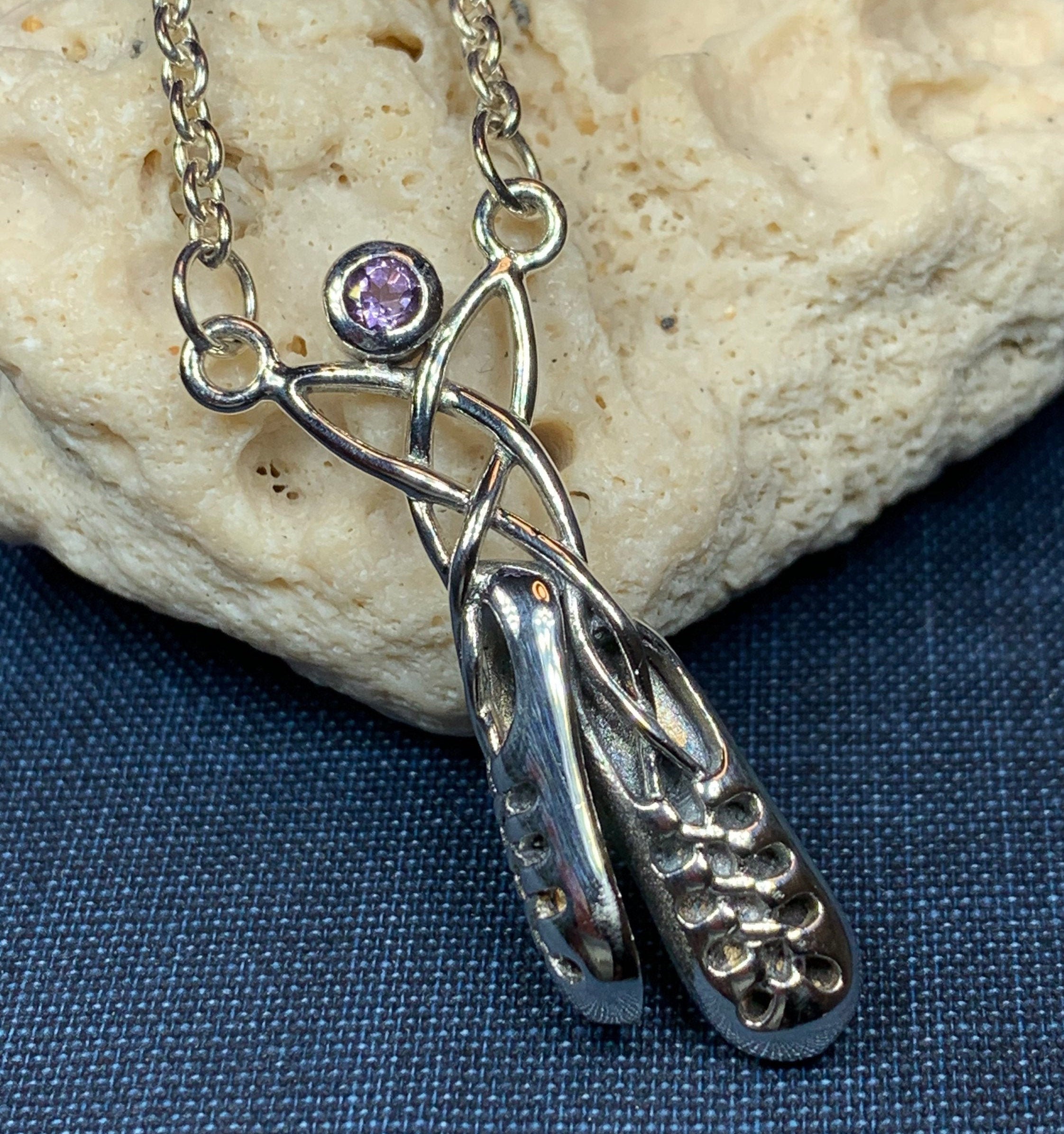 Kassidy Irish Dance Shoes Necklace in Sterling Silver