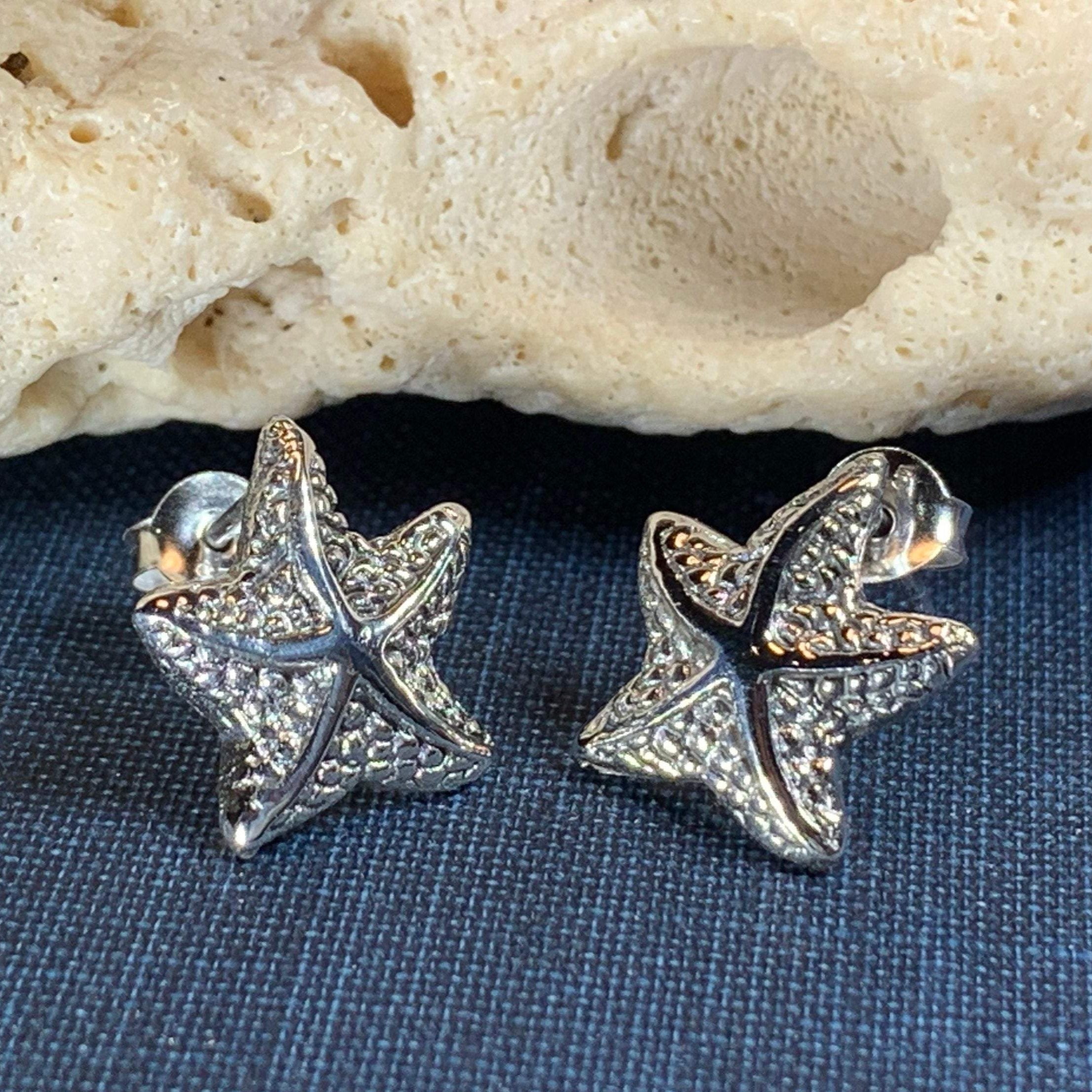 Sunny Starfish Post Earrings in Sterling Silver