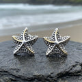 Sunny Starfish Post Earrings in Sterling Silver
