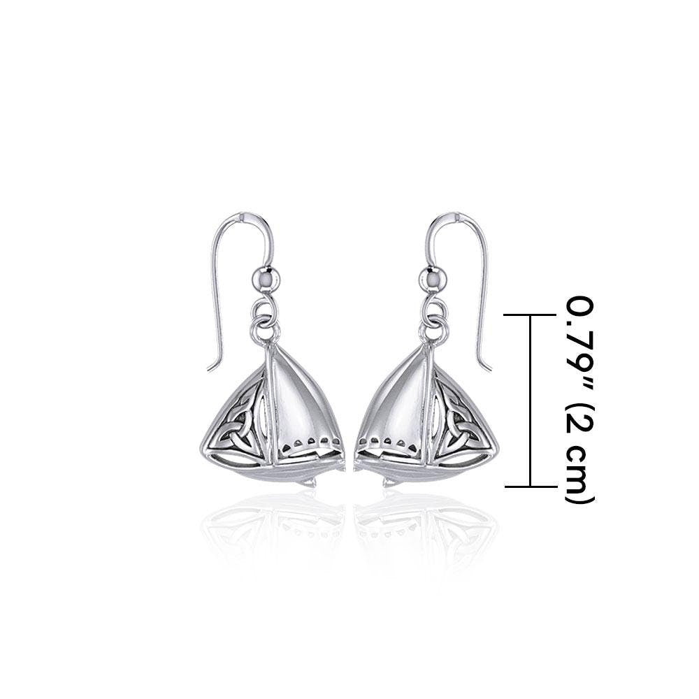 Celtic Sailboat Earrings for Women