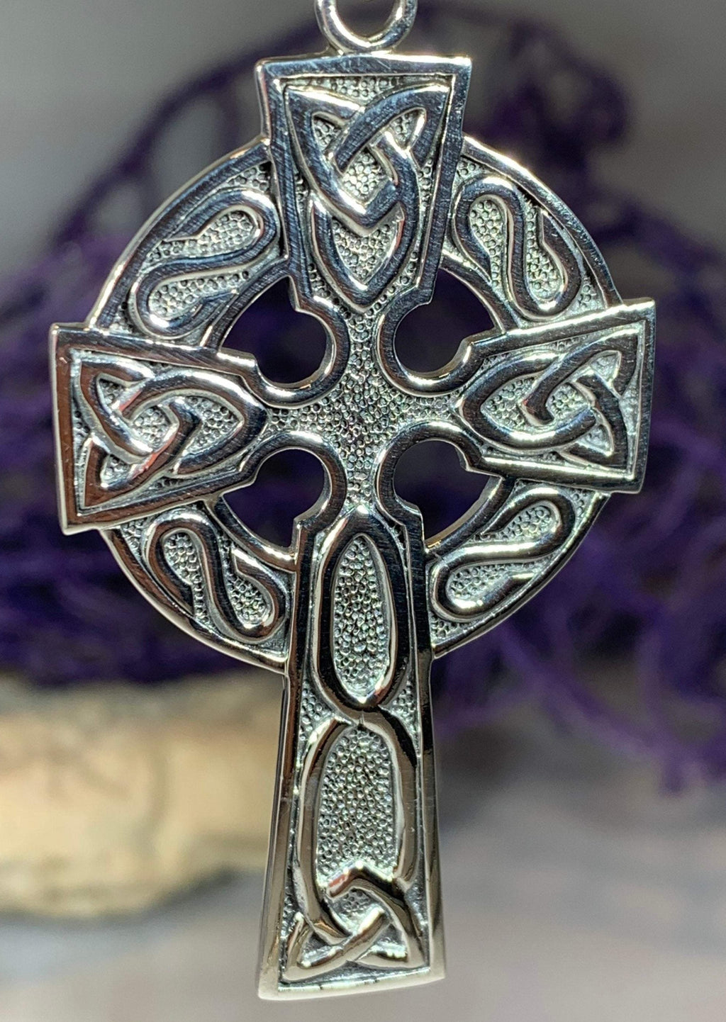 Cahal Large Celtic Cross Necklace in Sterling Silver
