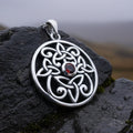 Oifa Trinity Knot Garnet Necklace in Sterling Silver