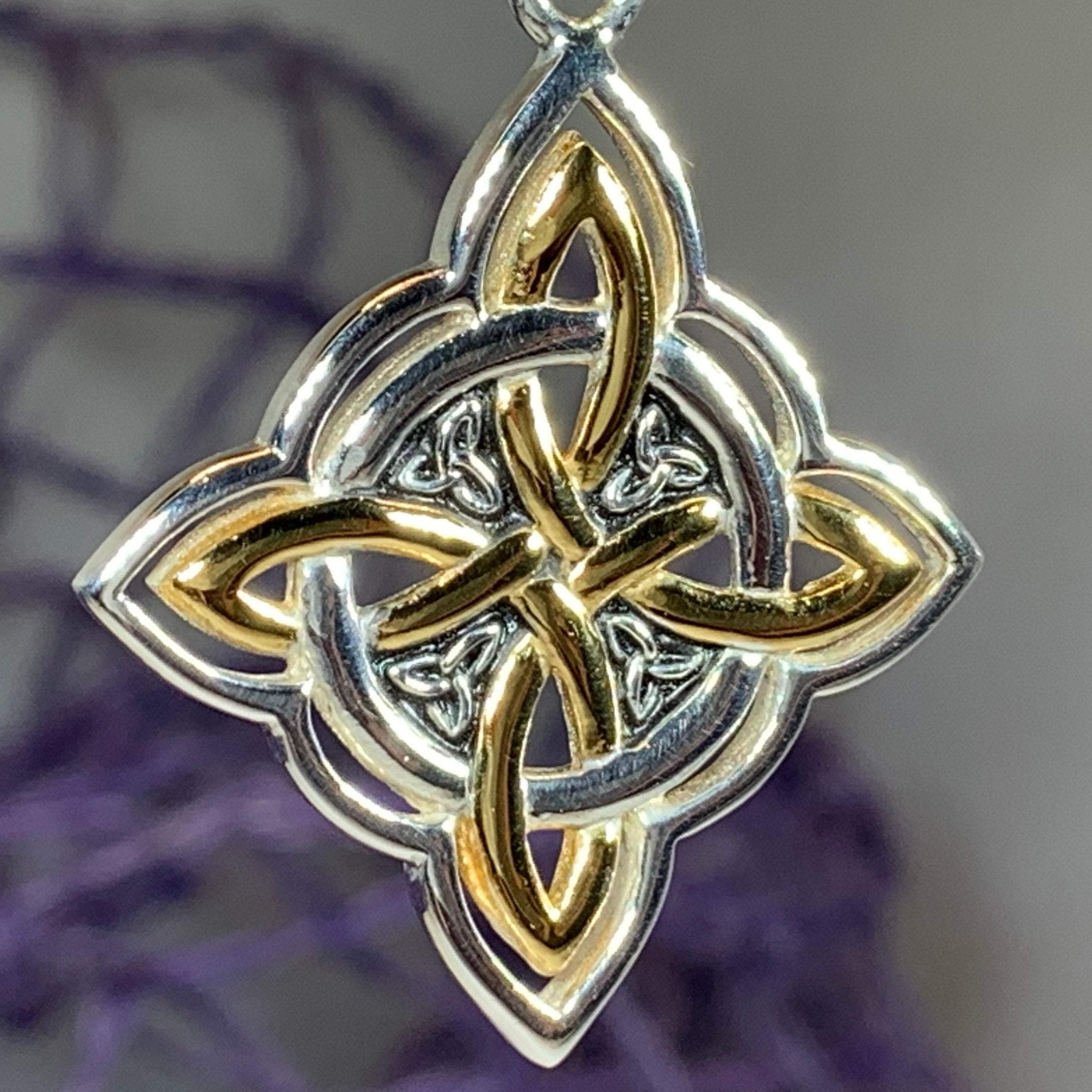 Classic Quaternary Knot Necklace in Sterling Silver