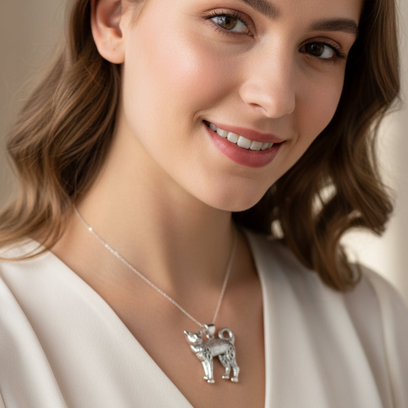 Tabitha Celtic Knot Cat Necklace in Sterling Silver
