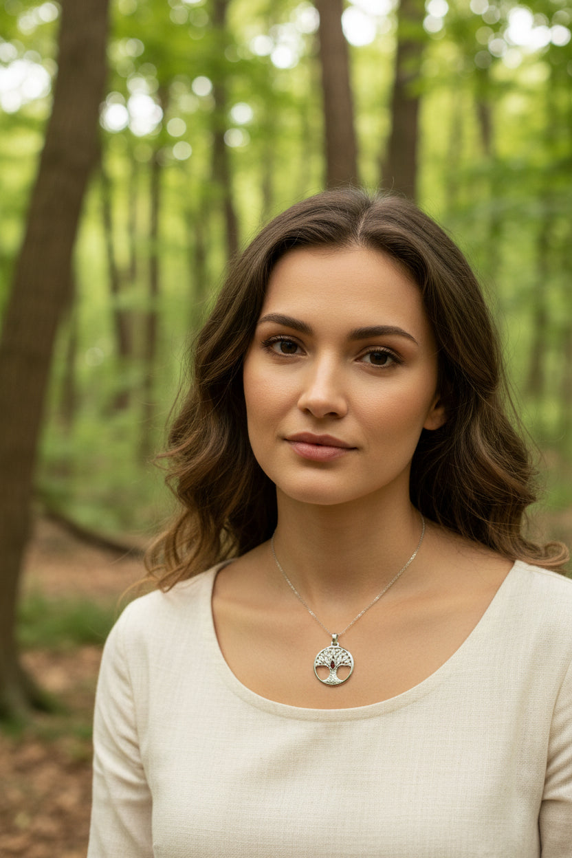 Glorianna Celtic Tree of Life Necklace in Sterling Silver