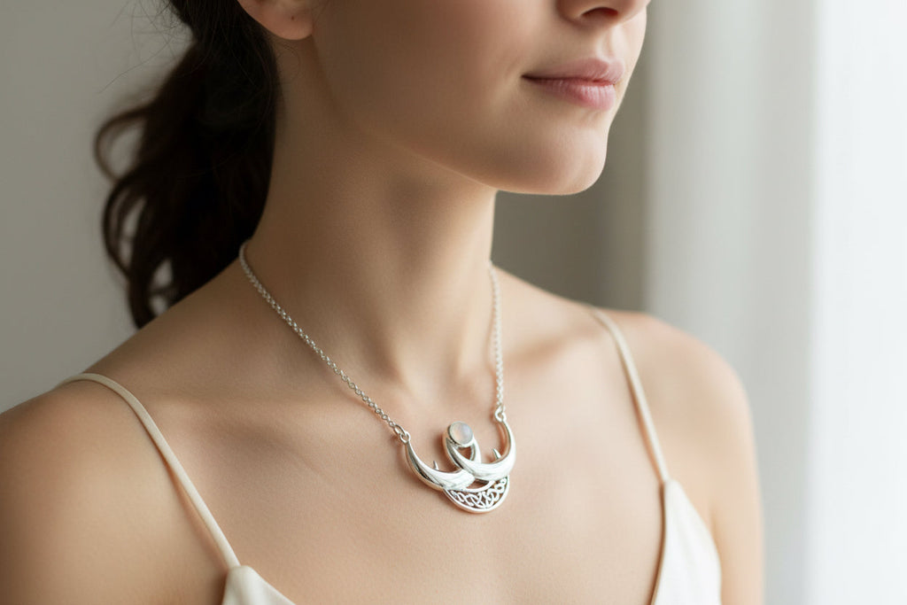 Beauty of Triple Moon Necklace