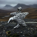 Dauntless Celtic Raven Necklace in Sterling Silver