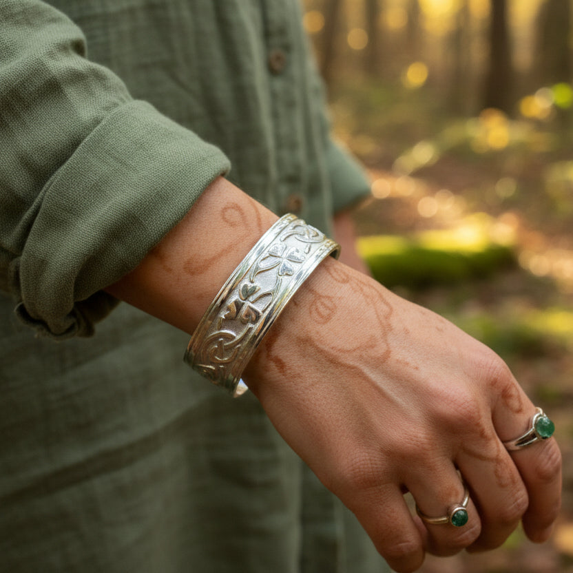 Irish Shamrock Cuff Bracelet