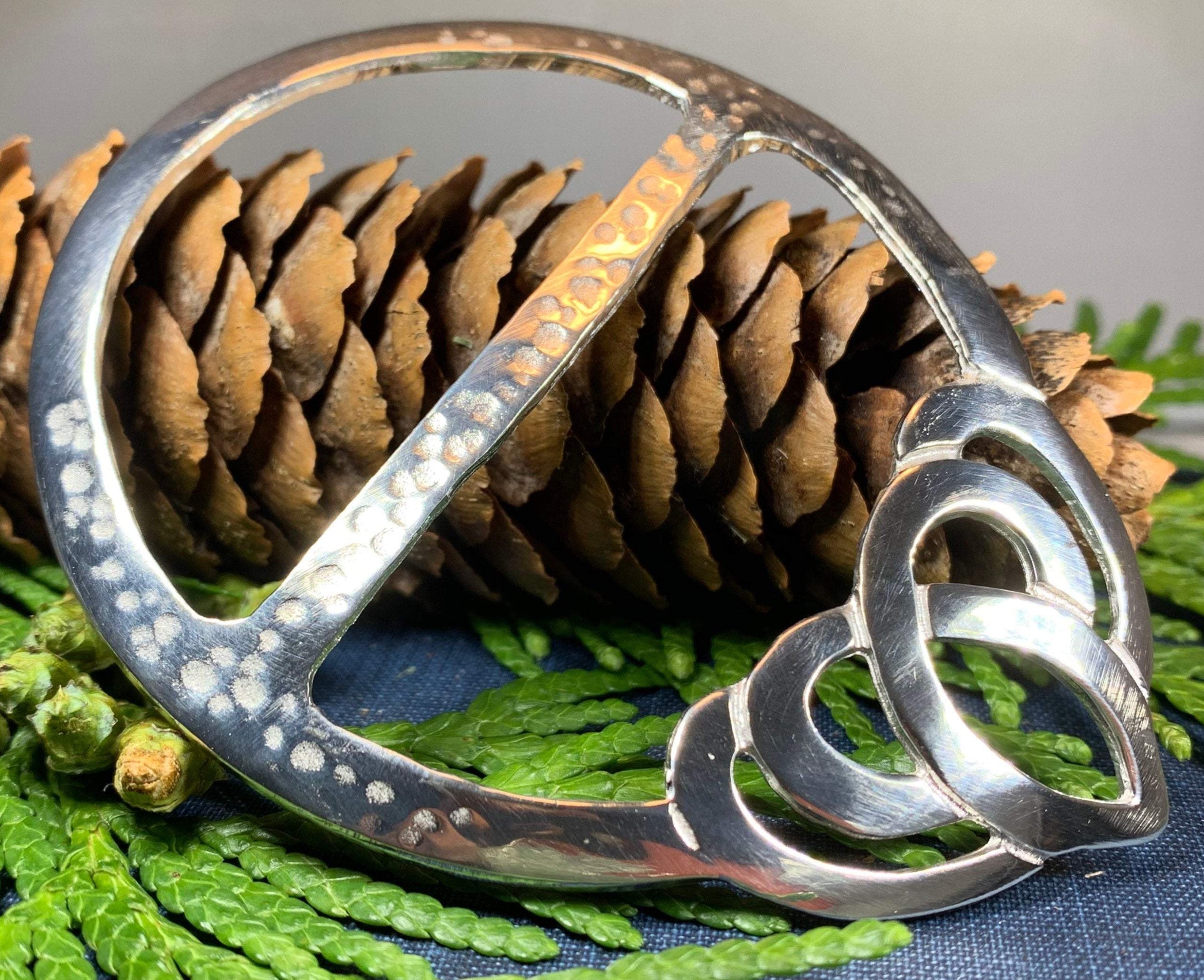 Pewter Celtic Heart Scarf Ring - Handmade in Scotland