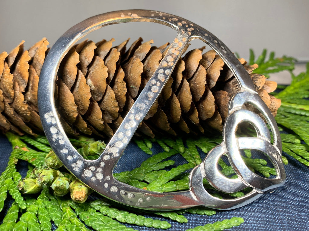 Pewter Celtic Heart Scarf Ring - Handmade in Scotland