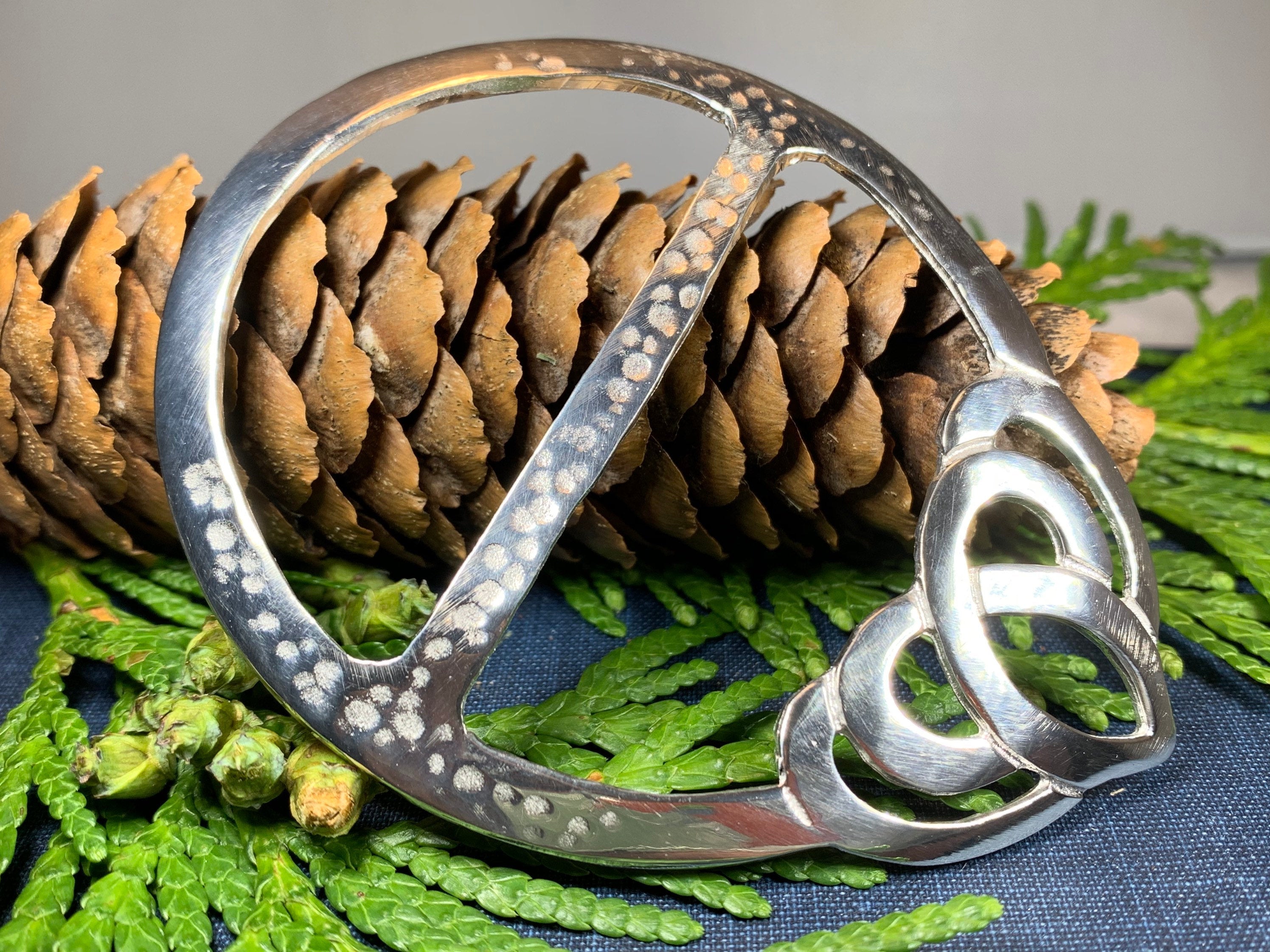 Pewter Celtic Heart Scarf Ring - Handmade in Scotland