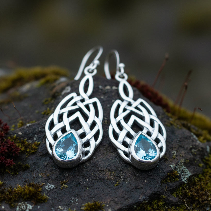 Abria Celtic Knot Earrings in Sterling Silver