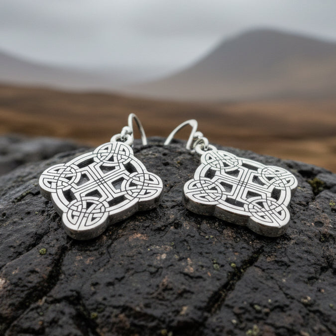 Mirna Celtic Knot Earrings in Sterling Silver