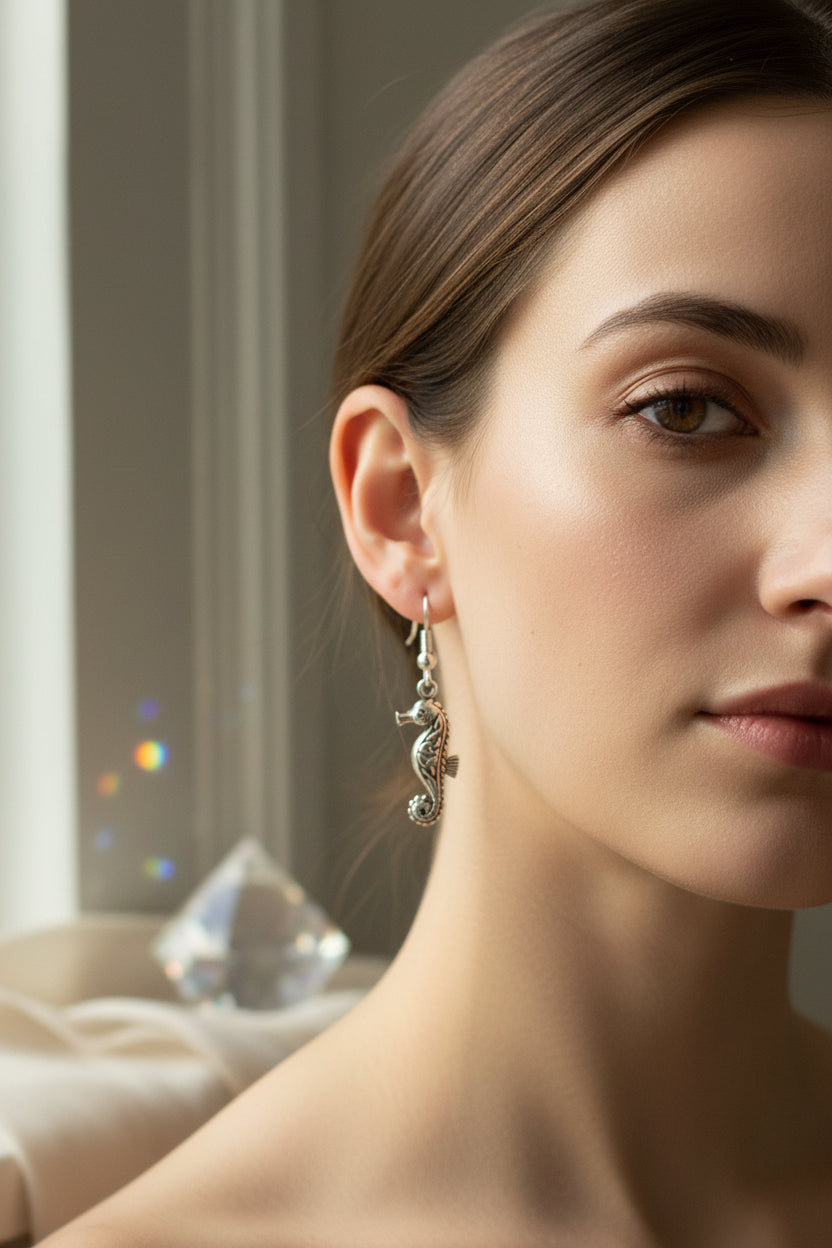 Seadrifter Celtic Seahorse Earrings in Sterling Silver