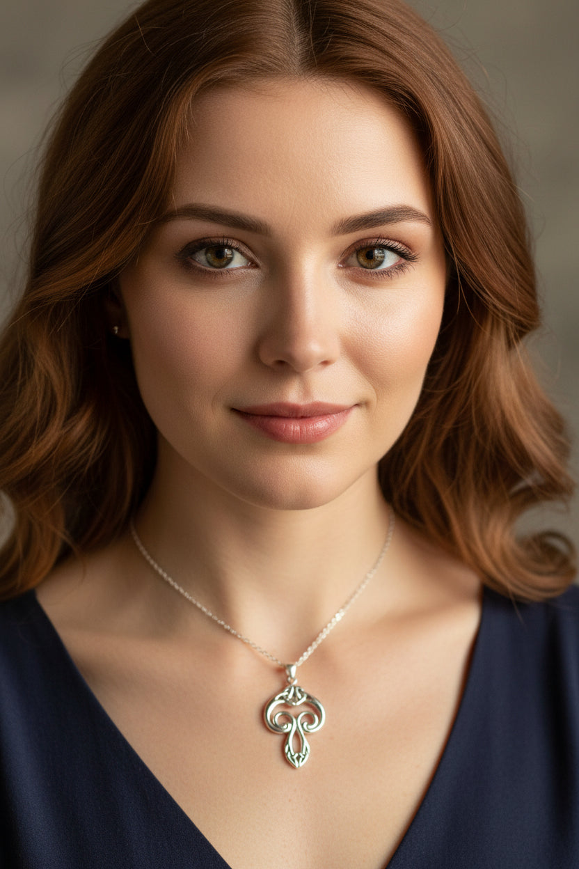 Yseult Celtic Knot Necklace in Sterling Silver