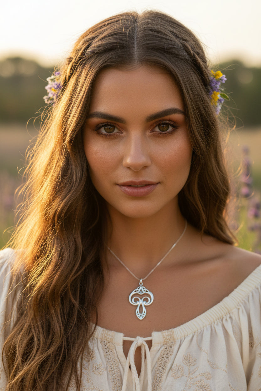 Yseult Celtic Knot Necklace in Sterling Silver