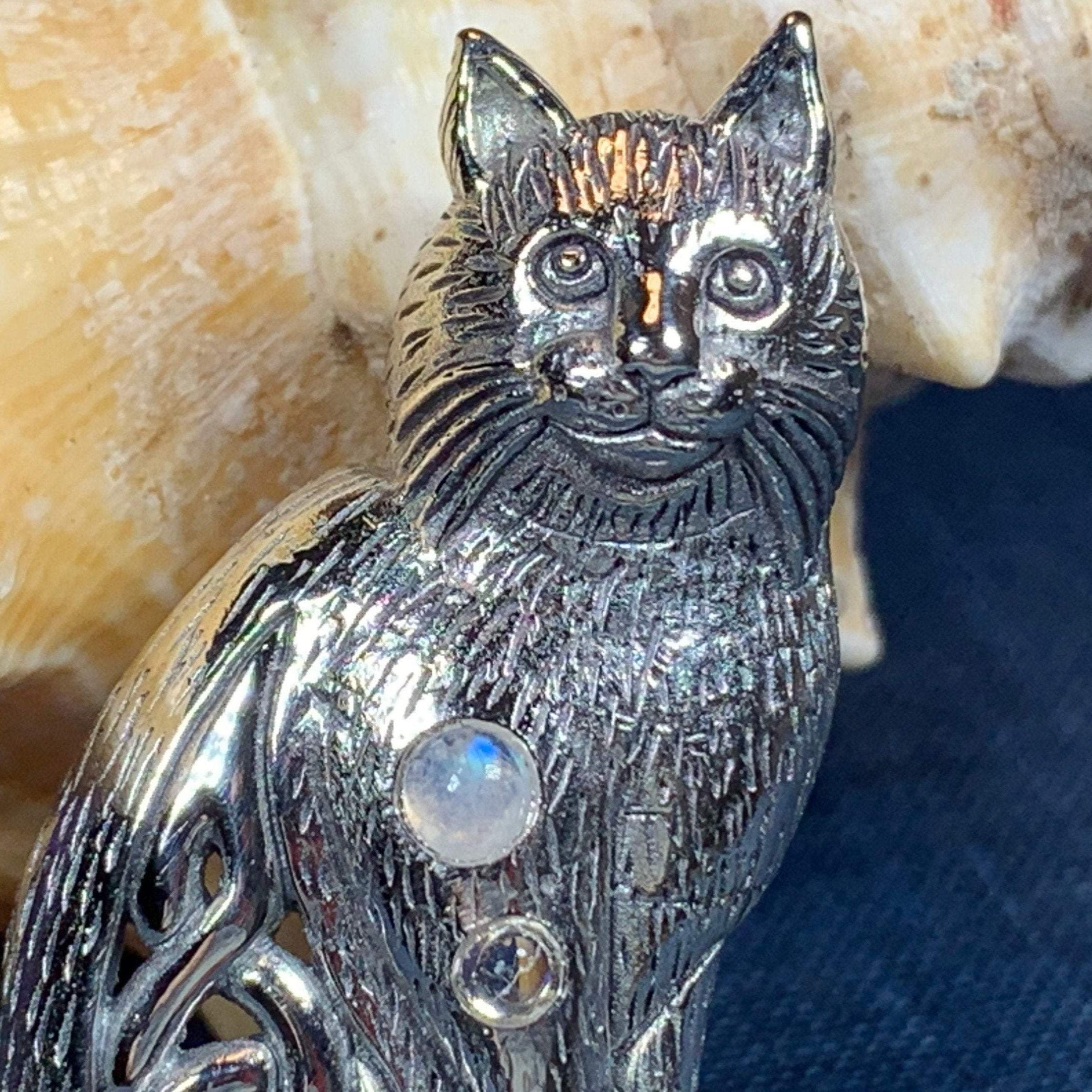 Salem Celtic Cat Necklace in Sterling Silver