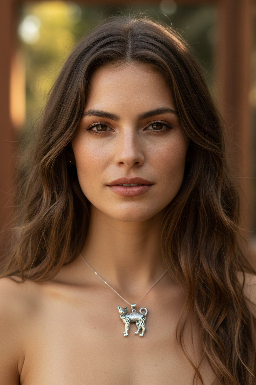 Tabitha Celtic Knot Cat Necklace in Sterling Silver