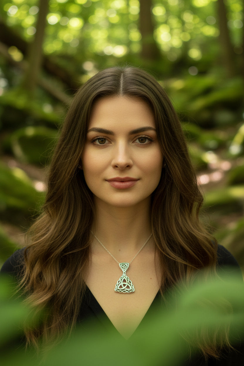 Naomh Celtic Trinity Knot Necklace in Sterling Silver