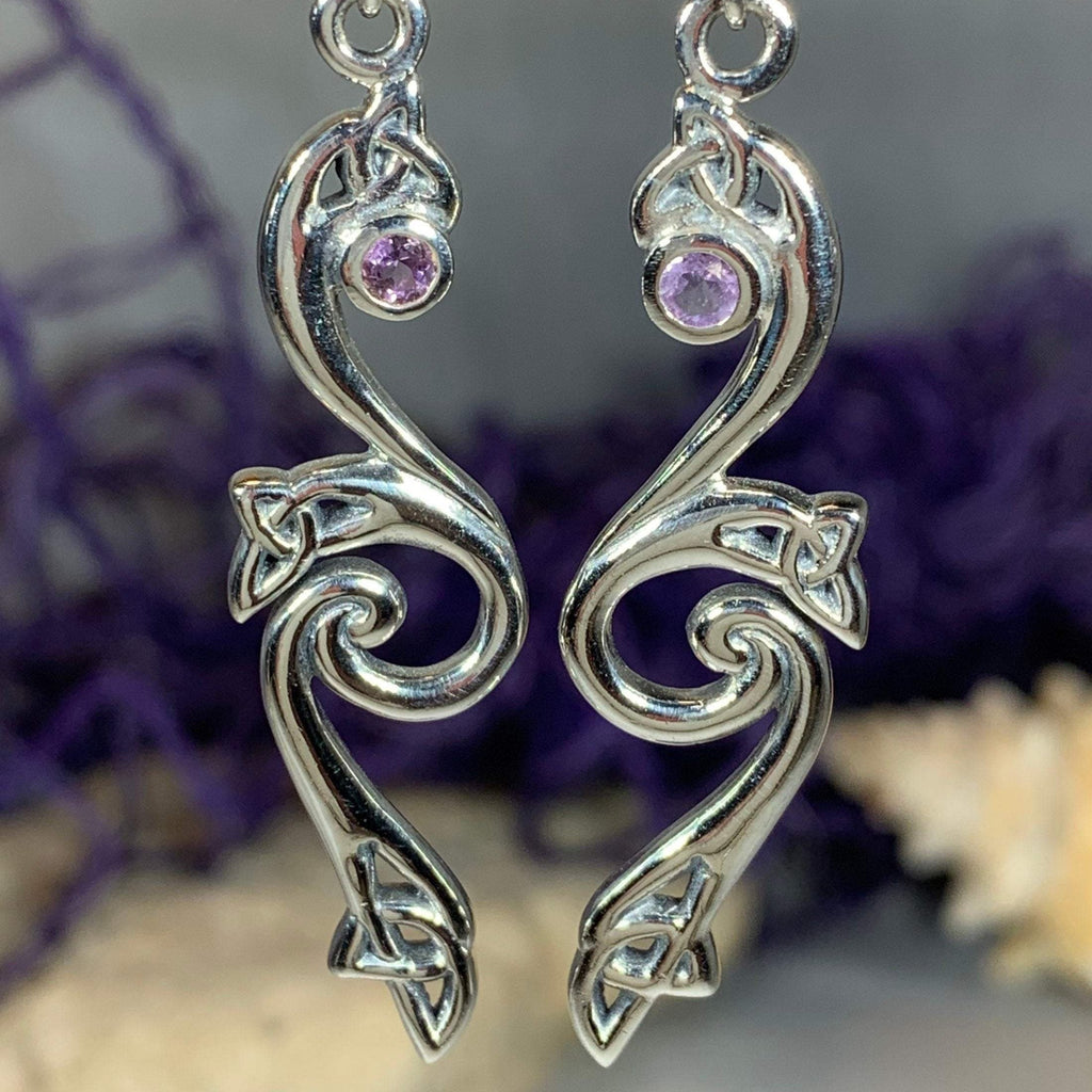 Graceful Celtic Trinity Knot Earrings in Sterling Silver