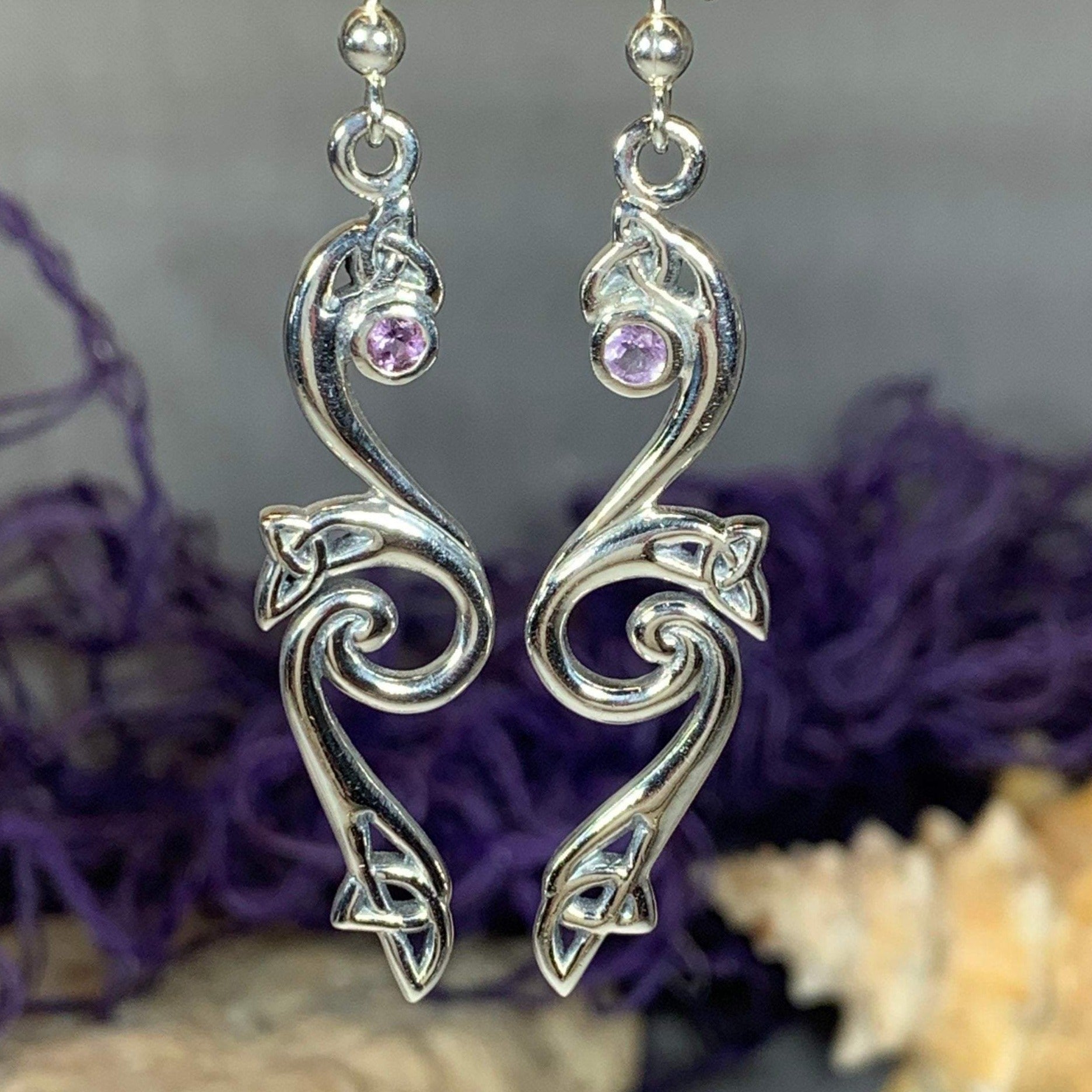 Graceful Celtic Trinity Knot Earrings in Sterling Silver