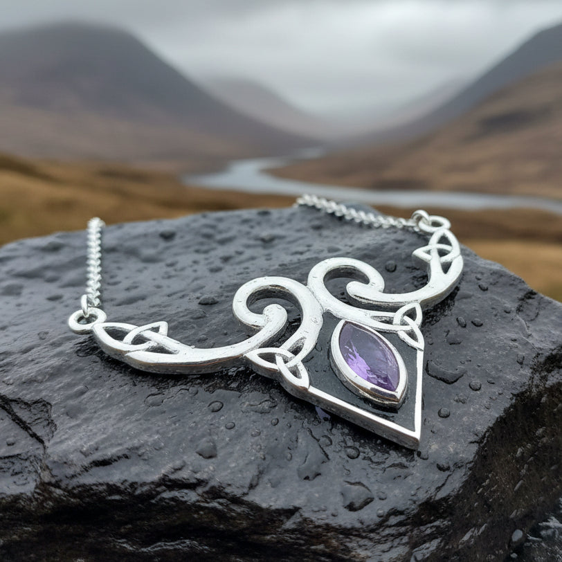 Meegan Celtic Trinity Knot Necklace in Sterling Silver