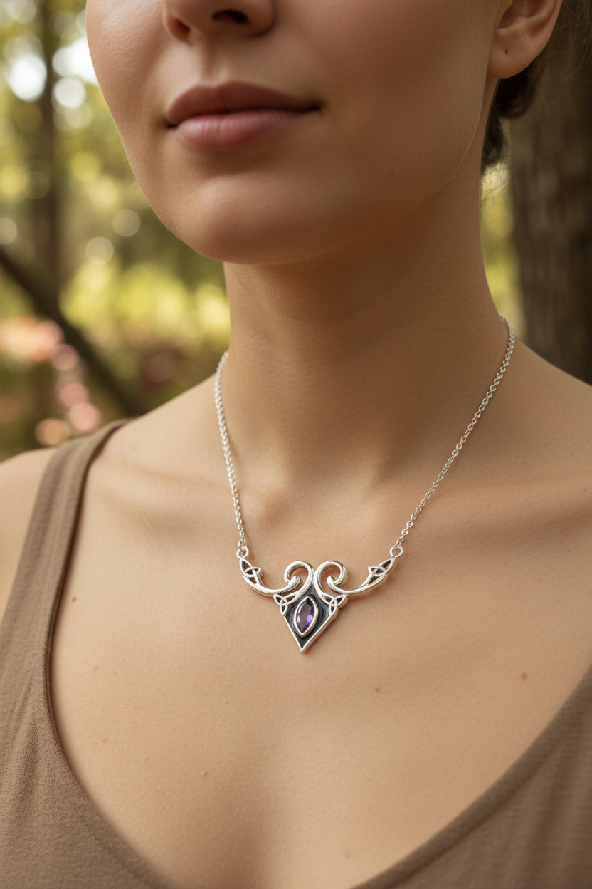 Meegan Celtic Trinity Knot Necklace in Sterling Silver