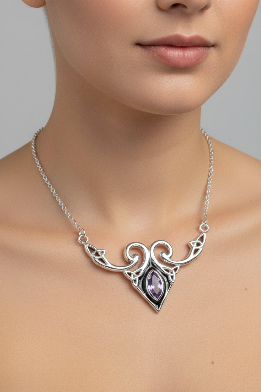 Meegan Celtic Trinity Knot Necklace in Sterling Silver