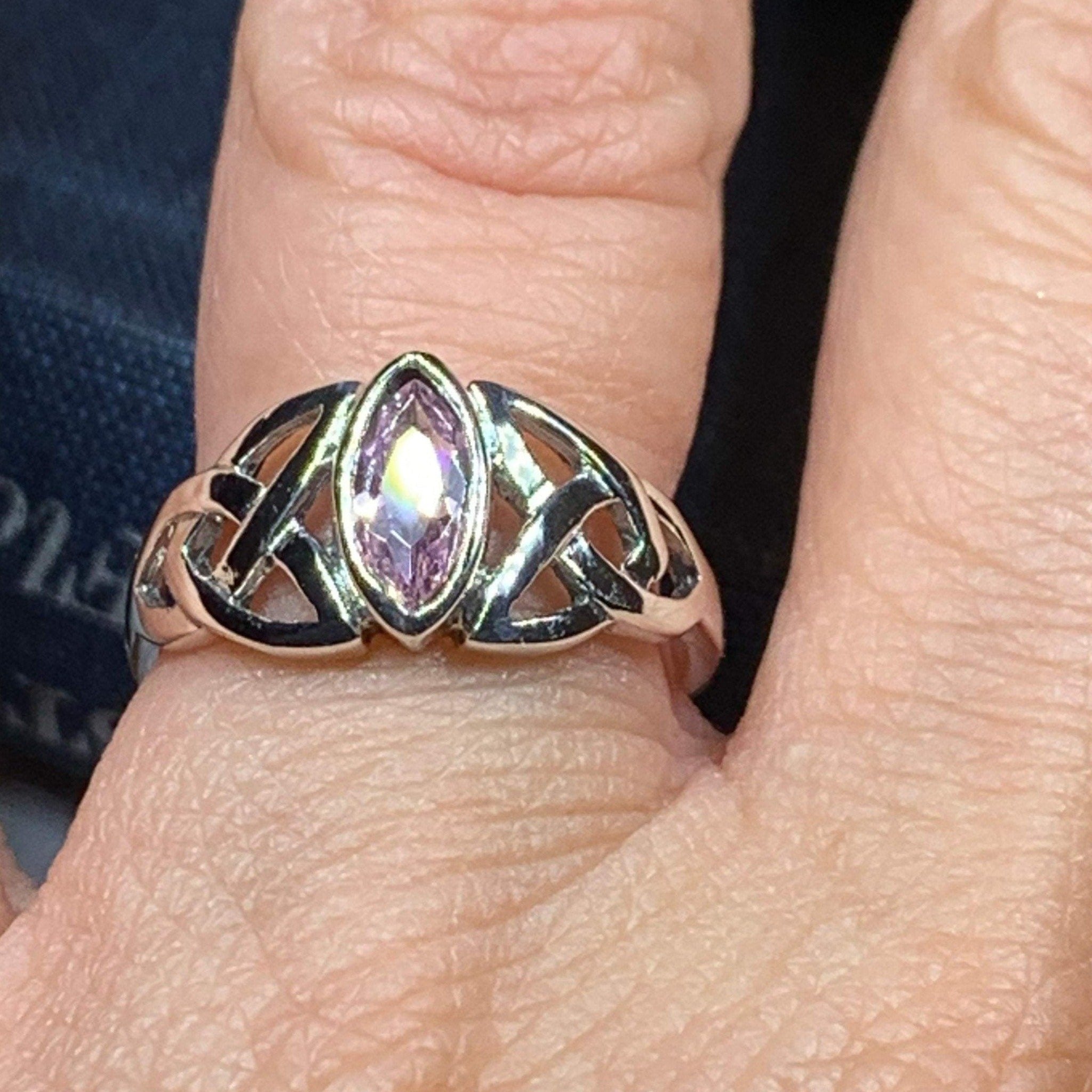 Pink Celtic Trinity Knot Ring