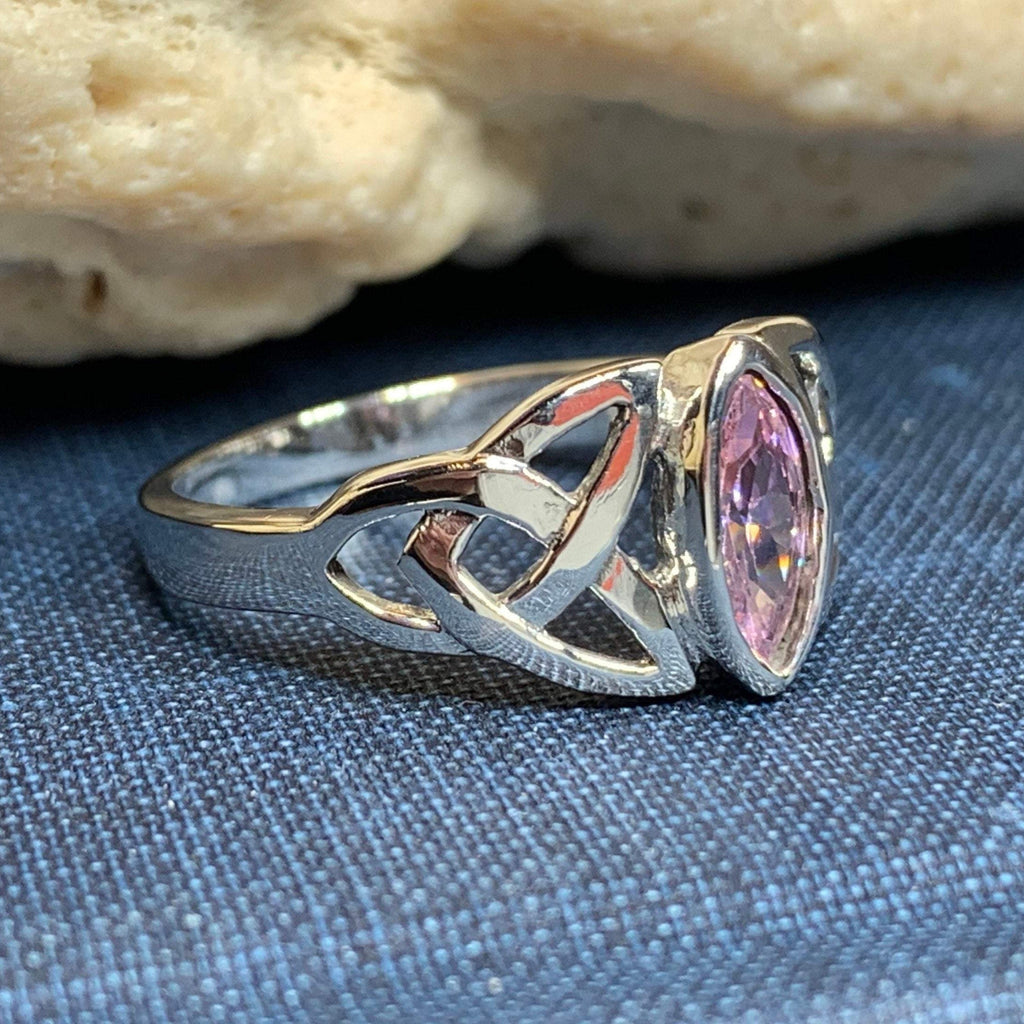 Pink Celtic Trinity Knot Ring