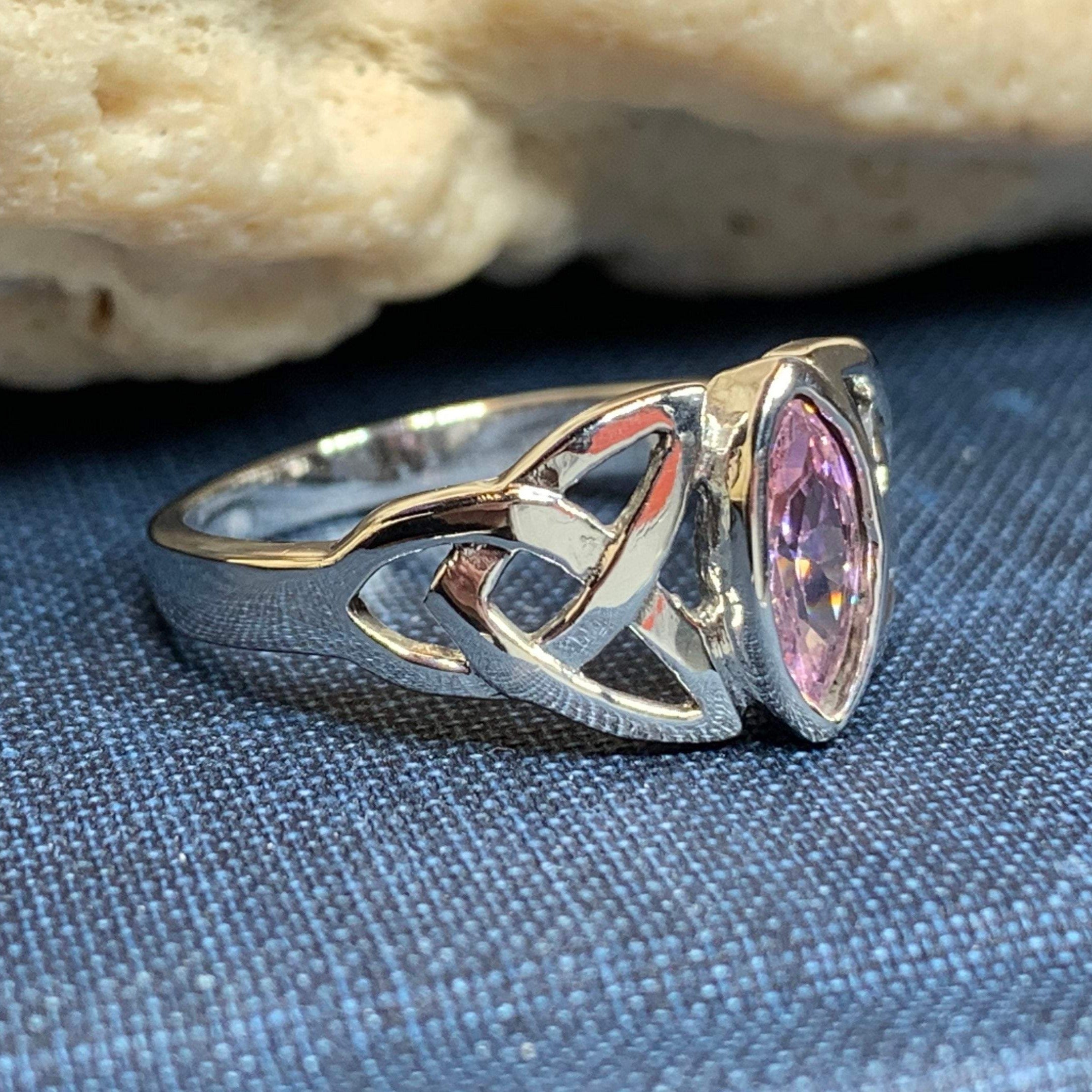 Pink Celtic Trinity Knot Ring